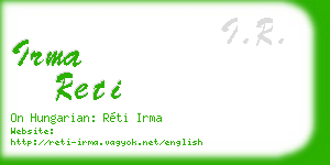 irma reti business card